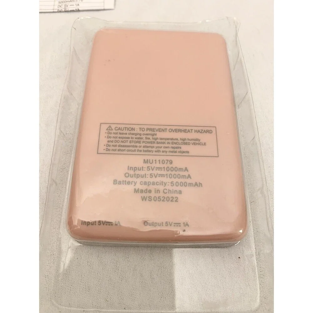 Slim Rechargeable Charge USB C Portable Charger 5000 mAh Power Bank Phone Ipod